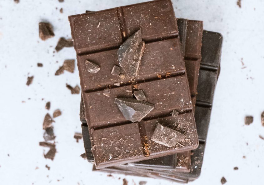 Carrés de chocolat noir