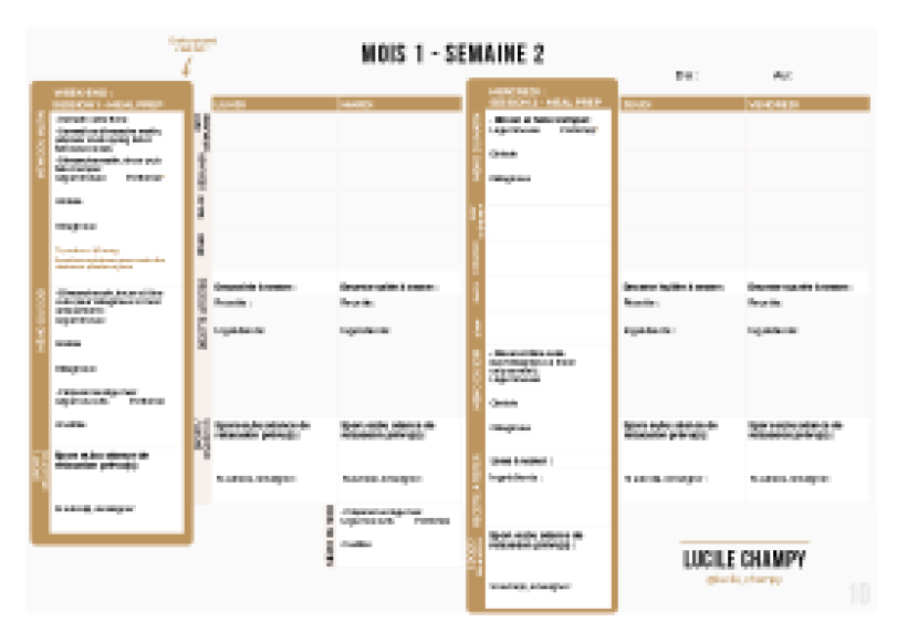 Extrait de l'ebook Plannings mensuels et semainiers extrait 2 Extrait de l'ebook Plannings mensuels et semainiers extrait 2