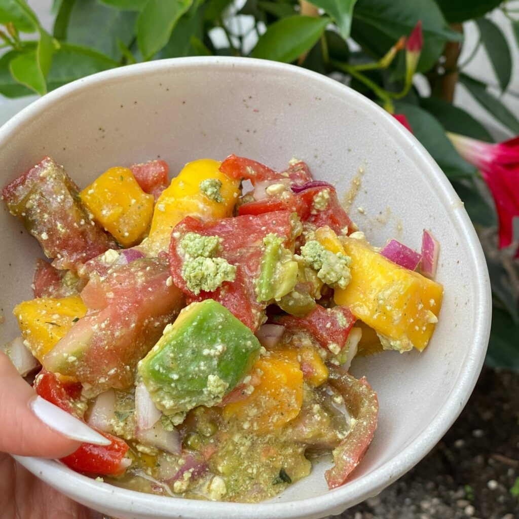 salade d'été mangues avocat
