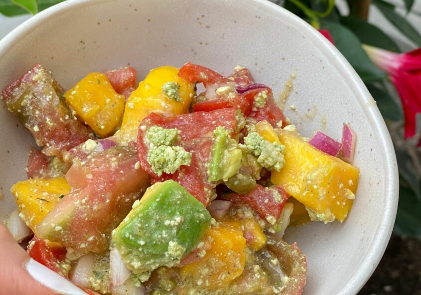 salade d'été mangues avocat