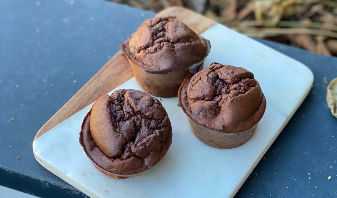 Muffins au chocolat 4 ingrédients (sans farine, sans beurre, et à IG bas)
