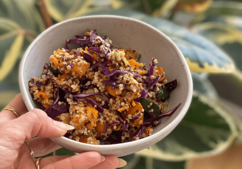 salade chou rouge patates douces quinoa
