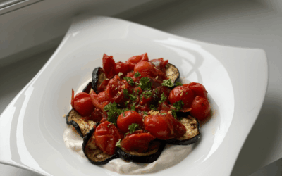aubergines rôties tomates